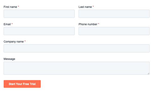 an example of a good bottom funnel lead generating form